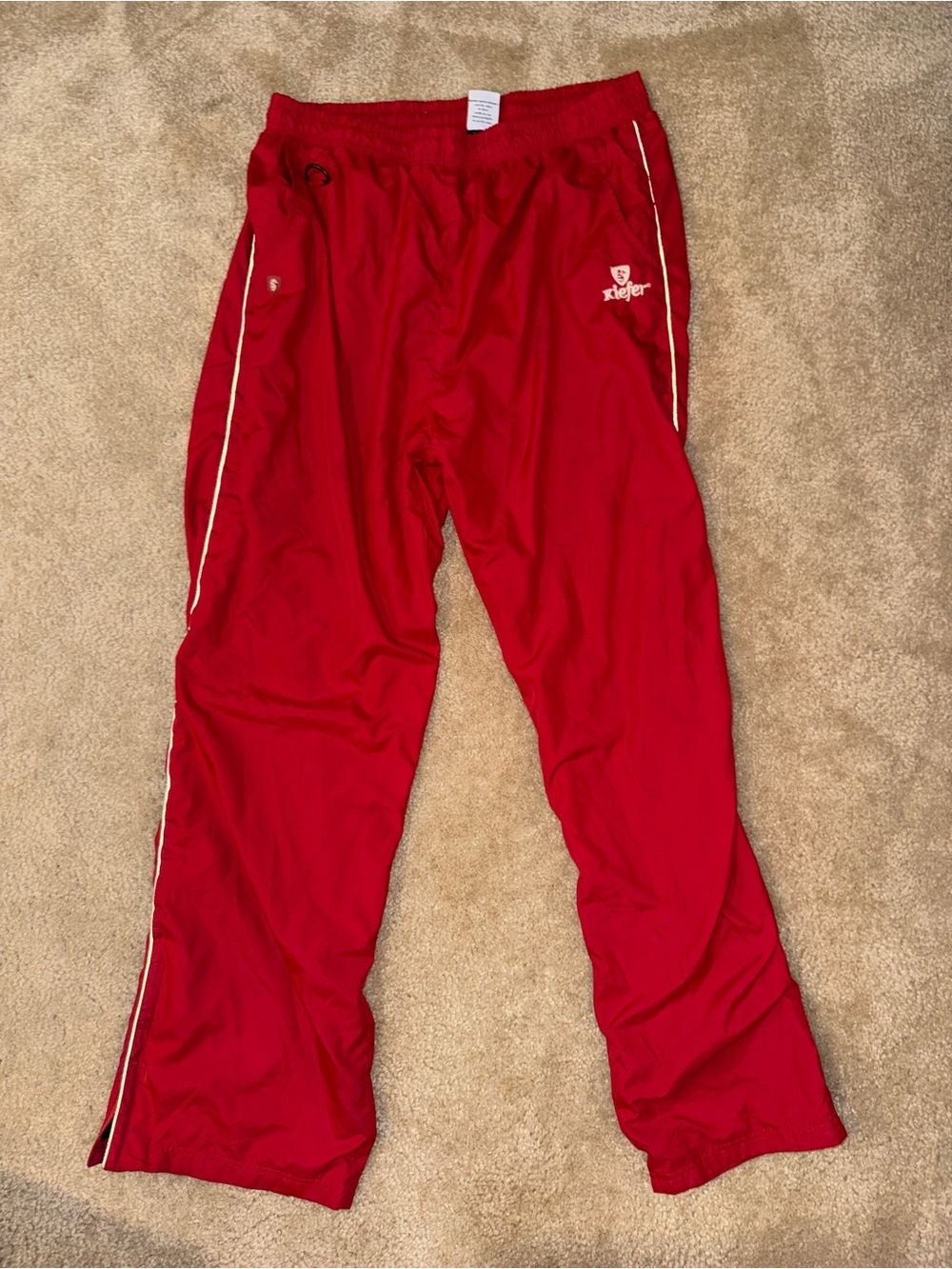 Kiefer Red Nylon Athletic Track Pants Size XL